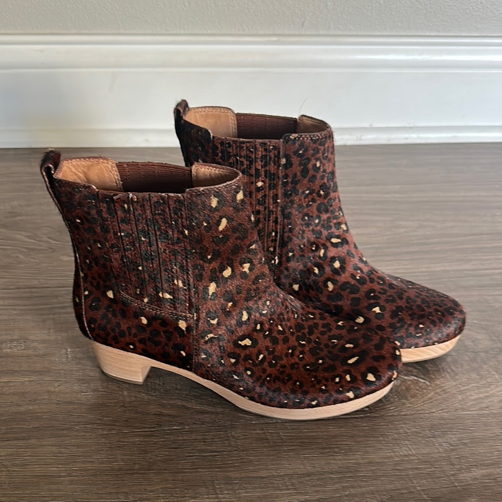 Madewell Calfskin Leopard Print Ankle Boots
